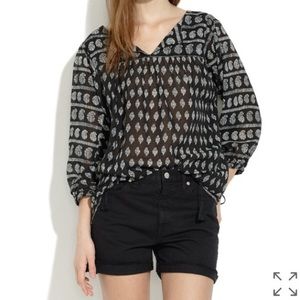 Madewell Moroccan Mix Tassel Semi-Sheer Tunic Top